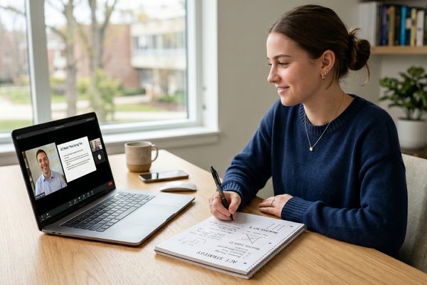 Student improving ACT score through online tutoring