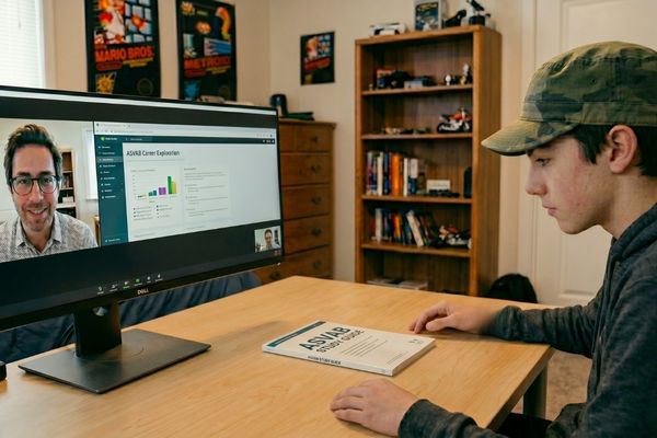 student preparing for ASVAB career opportunities with tutoring