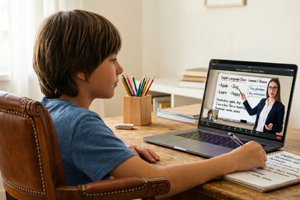 Student receiving personalized ELPAC tutoring online