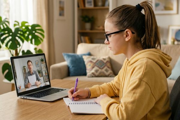 K-12 student developing TerraNova 3 reading language and mathematics skills