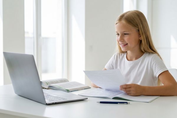 Student improving targeted reading and math skills using i-Ready diagnostic results