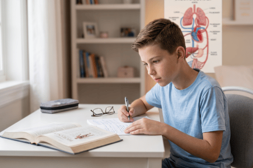 Student exploring biology concepts through online tutoring