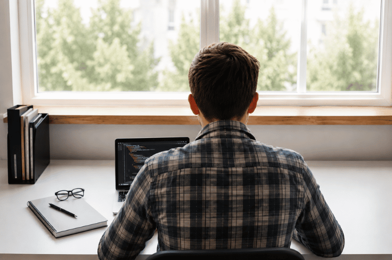 Tutor teaching web and mobile app development online.