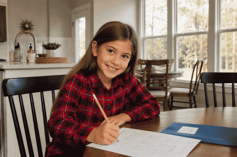 Student applying math skills to solve problems.
