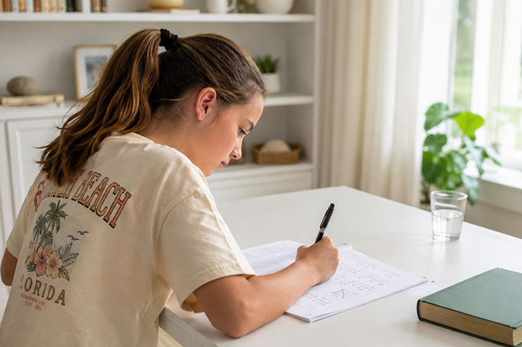 Student connecting Grade 8 math concepts