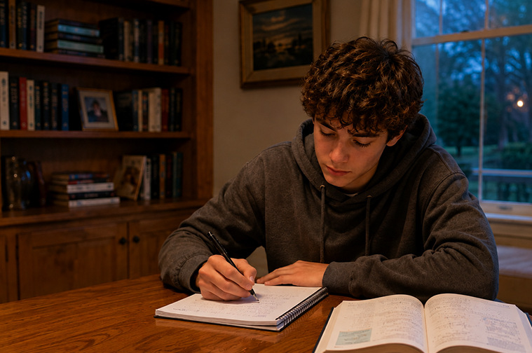 Student connecting Grade 9 math concepts