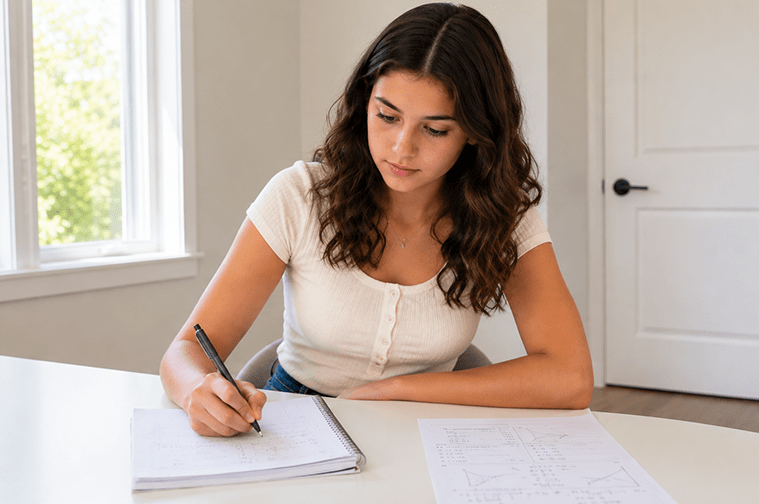Student exploring Grade 10 geometry