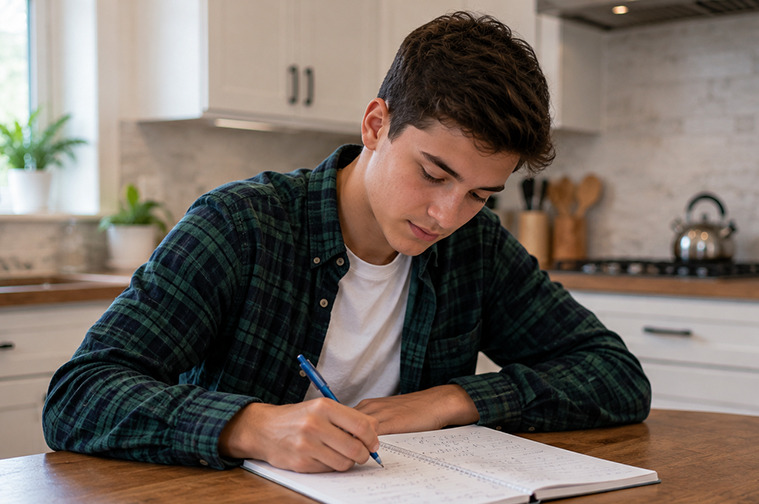 Student practicing Grade 11 algebra concepts