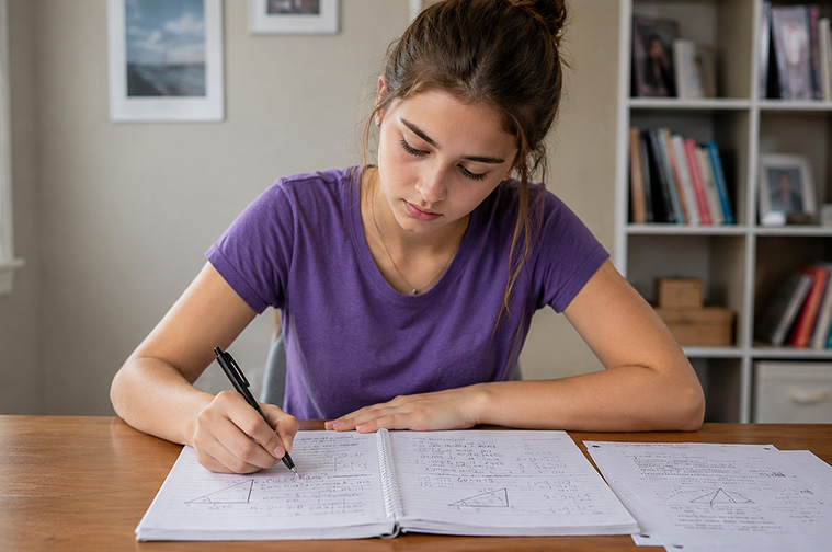 Student exploring Integrated Math 2 algebra