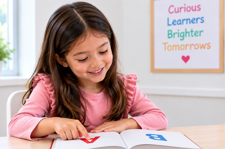 TK student exploring early English and literacy skills