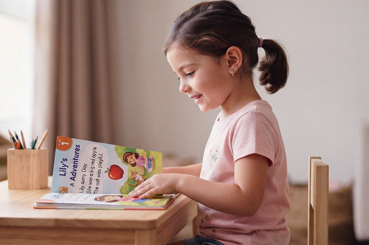 Grade 1 student developing English communication skills