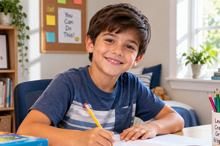 Grade 3 student developing writing and speaking skills
