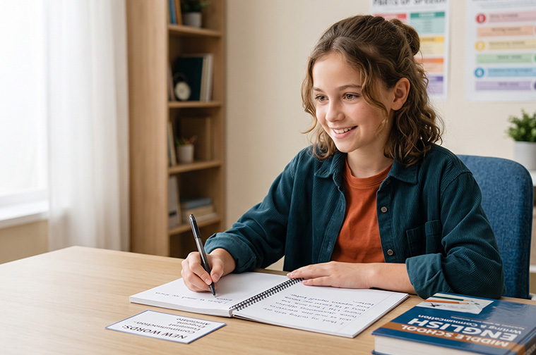 Grade 6 student strengthening reading and language skills