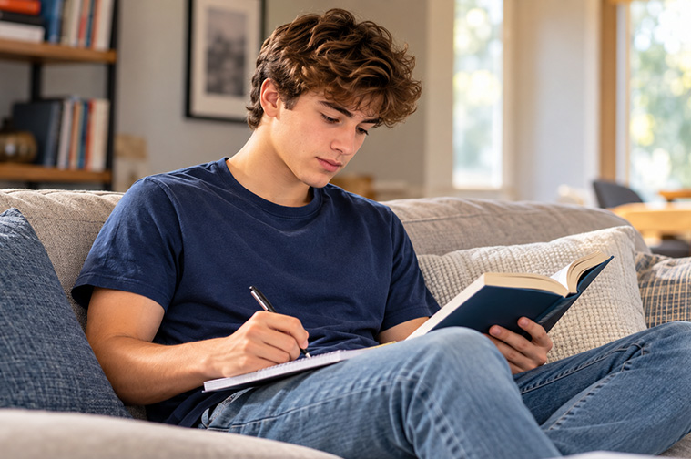 Grade 12 student refining advanced writing and communication skills