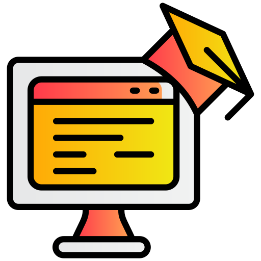 Student building a school project website.