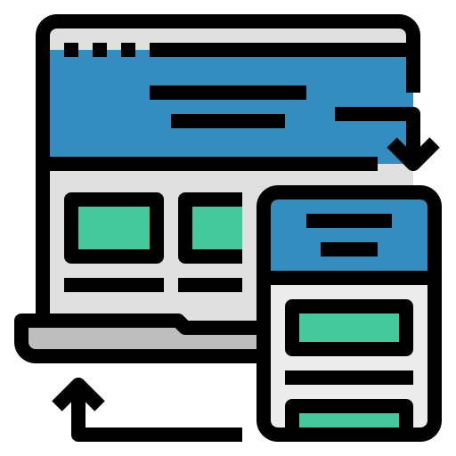 Student building a responsive website.