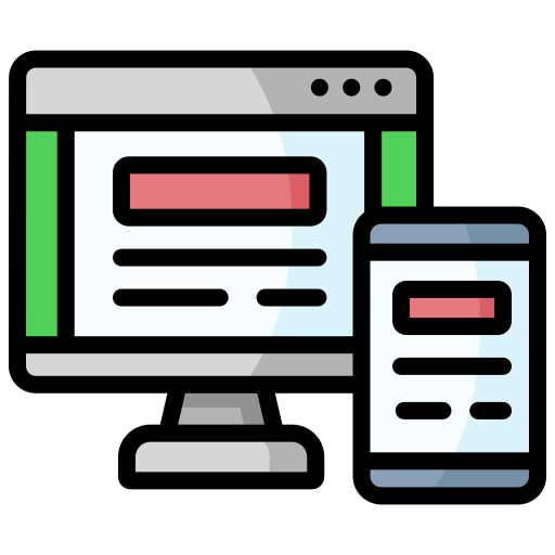 Student creating a responsive website.